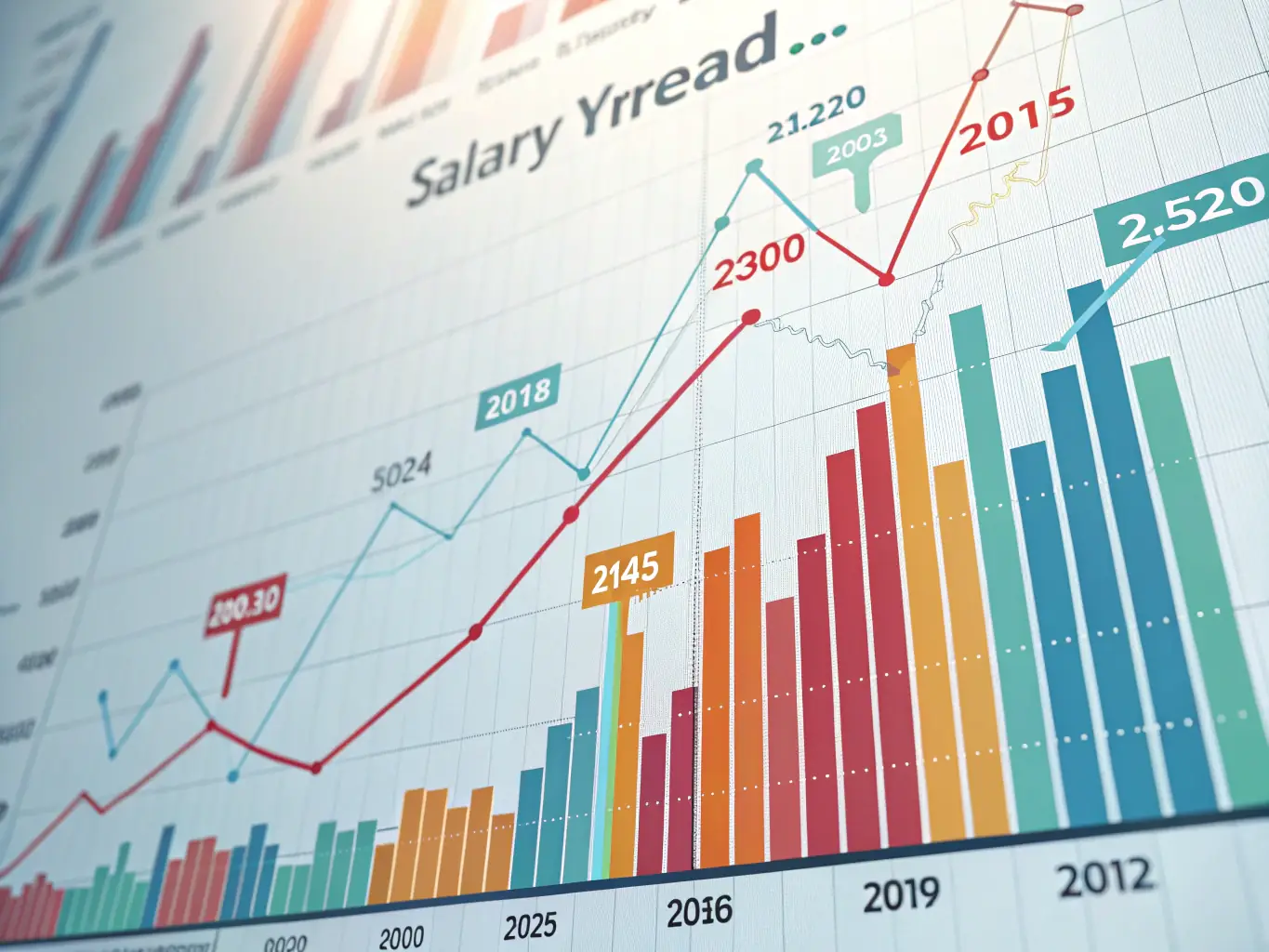 A graph showing the increase in salary for React developers, emphasizing the financial benefits of learning React.