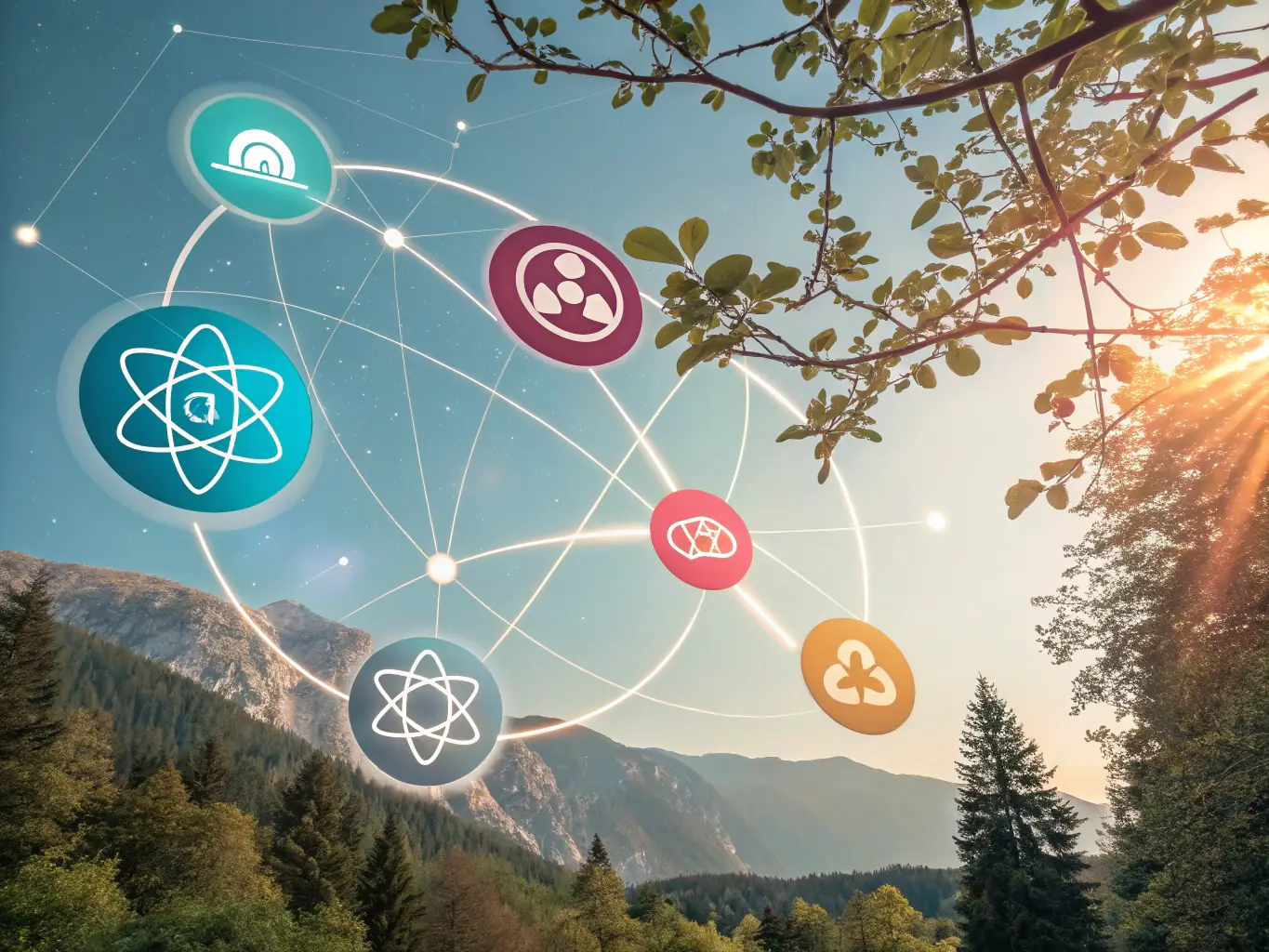 A visual representation of a React application's architecture, showcasing component hierarchy, data flow, and API integrations, with a focus on scalability and maintainability.